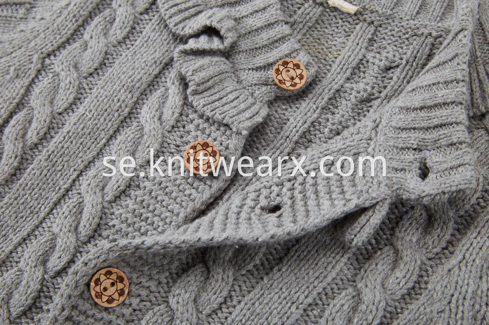 Girl's Button Cable Cardigan